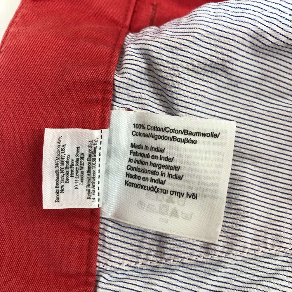 Brooks Brothers 346 Men’s Cotton Red Flat Front Chino  Shorts Waist 40 - Picture 12 of 13